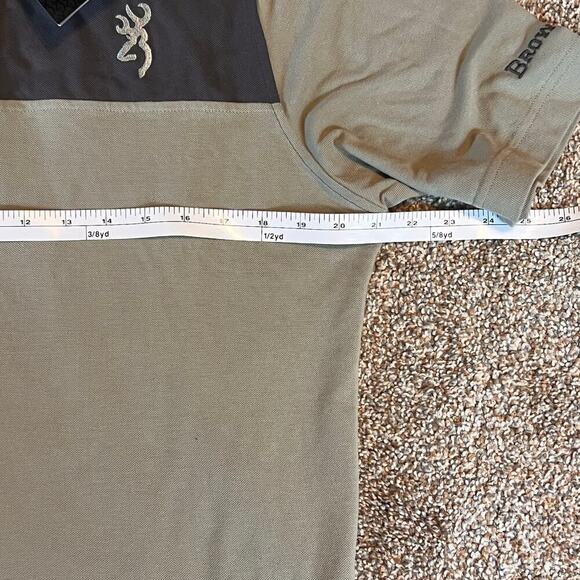 Browning Match Lock Polo Shirt. Dark Gray/Green. Men's Size Medium - Picture 4 of 8